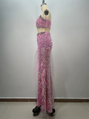 SS2370 Summer Women's Two-Piece Set Elegant and Sexy Shiny Fabric Slim Fit Perfect for Evening Parties Fast 7-Day Sample