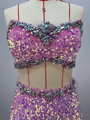 SS2370 Summer Women's Two-Piece Set Elegant and Sexy Shiny Fabric Slim Fit Perfect for Evening Parties Fast 7-Day Sample
