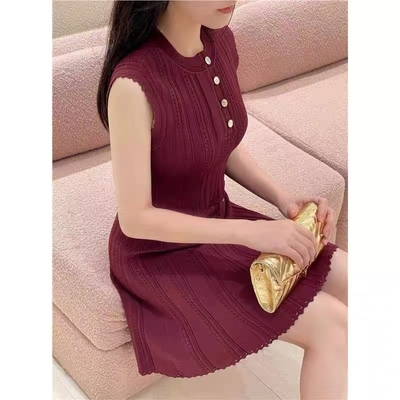 Kimshein Fashionable Solid Color Girl's Sleeveless Top and Skirt Knitted Bell-Bottom Pants Two-Piece Set for Trendy Girls