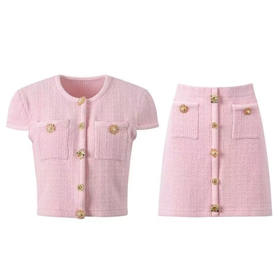 Kimshein KD2290 Gold Sin Fashion Celebrity Two-Piece Set Sophisticated Summer Dress and Matching Outfit in Woven Fabric
