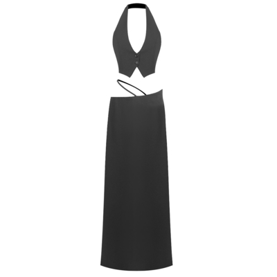TOP Style 220g Fabric Weight SS2368 Women's Party Dress with V-Neck and Two-Piece Design Perfect