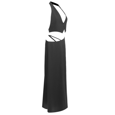 TOP Style 220g Fabric Weight SS2368 Women's Party Dress with V-Neck and Two-Piece Design Perfect