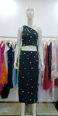 Summer Party Must-Have KD2315 Kimshein Women's Fashion Two-Piece Set with Floral Pendant and Eye-Catching Design