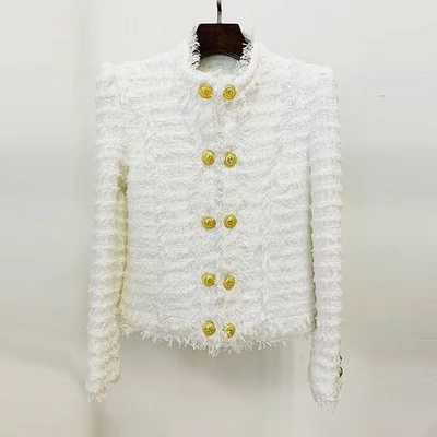 BA2249 Women's Fashionable Sports Jacket with Woolen Stand Collar Made of Polyester/Cotton Oversized Design Material