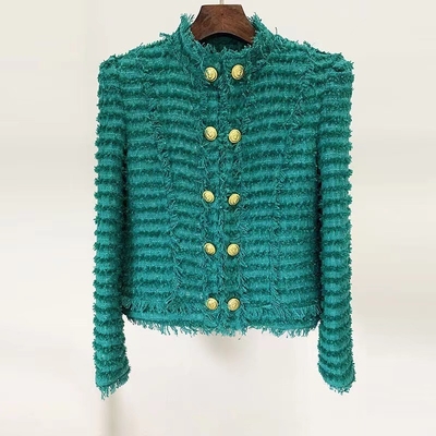 BA2249 Women's Fashionable Sports Jacket with Woolen Stand Collar Made of Polyester/Cotton Oversized Design Material