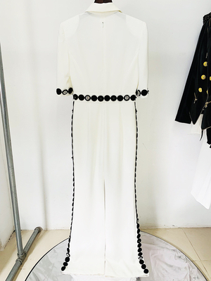 None JB2247 Elegant Black One-Piece Tight Jumpsuit with Solid Strapless Off-Shoulder Bandage Bodysuit Feather Women