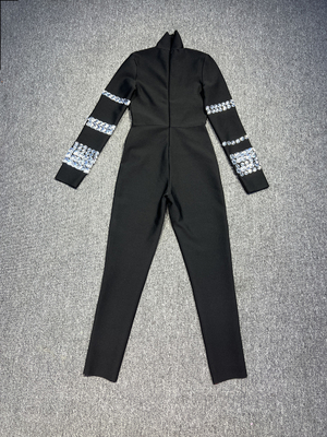 JB2240 Classic Women's Crystal Jumpsuit for Women's Diamond Jumpsuit Game Uniform 220g Fabric Weight Minimum Order 1 Piece