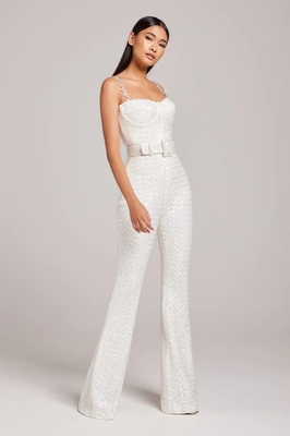 JB2241 Kimshein Sequin Jumpsuit Sleeveless Clothing for Women Party Elegant Fashion Breathable Stock/