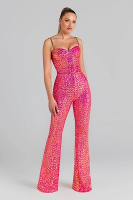 JB2241 Kimshein Sequin Jumpsuit Sleeveless Clothing for Women Party Elegant Fashion Breathable Stock/