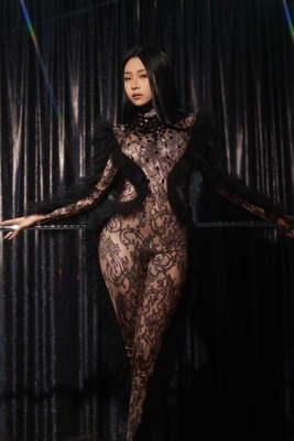Kimshein Fashion Sexy Black Clubwear Set for Women AD1627 Polyester Spandex Stock/