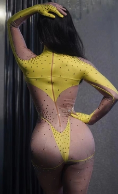 AD1595 Water Diamond Crystal Beaded Women's Sexy Tight Transparent Clubwear Lingerie Dress Ideal for a Night of Partying