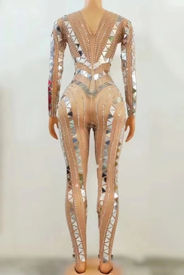 Sexy Club Wear AD1634 Fashion Casual Dress 7-Day Fast Sampling Shiny Birthday Dress One-Piece Jumpsuit with Water Drill