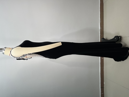 Elegant Club Party Crystal Evening Dress with Velvet Backless Design Pearl Decoration Made of Spandex/Polyester Material