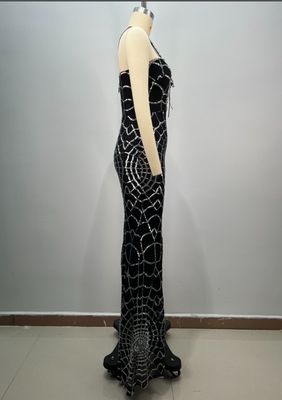ED2744 Elegant Velvet Dress with Shimmer for Women's Party Evening Gown Floor Length All Seasons Formal Dress Long Sleeve