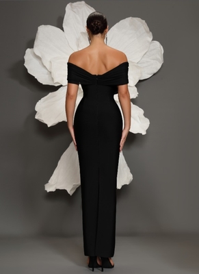 SB3424 Kimshein Crystal Bandage Dress Perfect for Elegant Occasions Off-Shoulder and Breathable