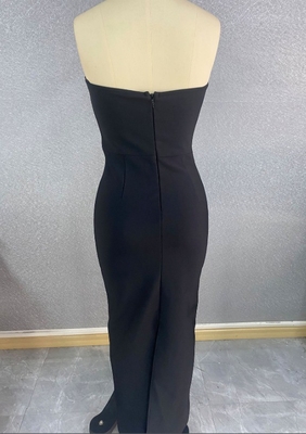 SB3425 Summer Women's Sleeveless Long Strapless Rhinestone Bandage Dress Straight Knife Skirt Customizable Logo Design