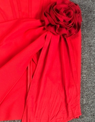 SB3422 Elegant Party Bandage Dress Women's Sexy Red Mini Tight Dress with Short Sleeves and Square Neckline