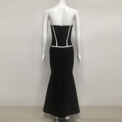 Guangdong SB3412 Kimshein Fashion Women's Strapless Evening Dress Beautiful Ball Gown 3D Flower Bandage Dress All Seasons
