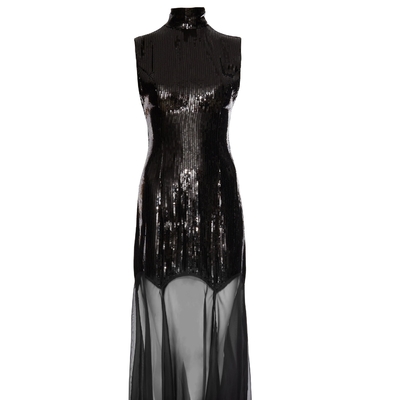 Polyester Material SB3416 Kimshein Women's Fashion High Neck Sequin Dress Sexy Mesh Evening Dress for Nightclub Clothing