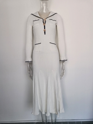 KD2361 Women's Knitted Long Sleeve Maxi Fashion Dress Tight-Fitting Clothing with Customizable Logo/Graphic Technology