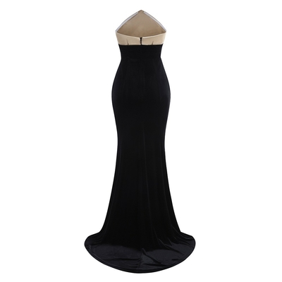 Kimshein SB3409 end Velvet Women's Ball Gown for Dance Party No Shoulder Strap No Sleeve Joint Craft Chest pad Not Supported