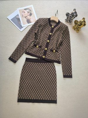 KD2224 Women's end Luxury Short Suit Set Elegant Ladies Formal Style Two-piece Set Luxurious Style 260g Fabric Weight