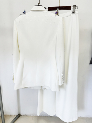 SR2365 Elegant Women's Pure Cotton Spring and Autumn Suit Cocktail Two-Piece Set Ladies Formal Wear