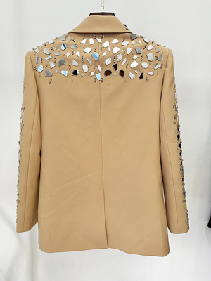 SR2368 Women's Shorts Luxurious Long Sleeve Two-Piece V-Neck High Street Style Jacket Non-woven Fabric Weaving Method
