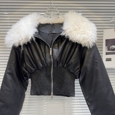 BA2304 Kimshein end Fashion Women's Sports Jacket Luxurious Leather Jacket Short Jacket for Women without Hood without Fur