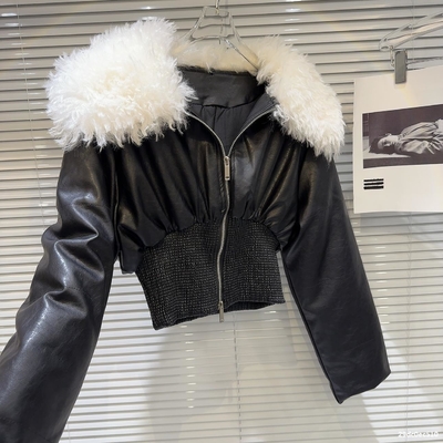 BA2304 Kimshein end Fashion Women's Sports Jacket Luxurious Leather Jacket Short Jacket for Women without Hood without Fur