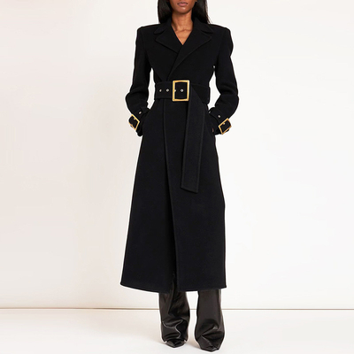 Customizable BA2247 Women's Winter Formal Black Dress Elegant Structured Coat Wool for Women 5-7 Days Delivery Customizable