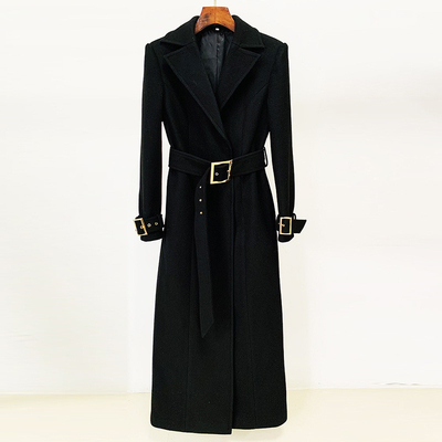 Customizable BA2247 Women's Winter Formal Black Dress Elegant Structured Coat Wool for Women 5-7 Days Delivery Customizable