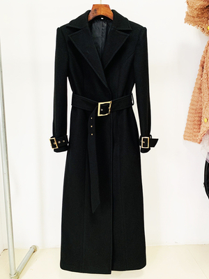 Customizable BA2247 Women's Winter Formal Black Dress Elegant Structured Coat Wool for Women 5-7 Days Delivery Customizable