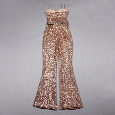 Summer Spaghetti Strap Sequin Jumpsuit JB2221 Italian Noodle Strap Bodycon Party Dress in Solid Color for Summer