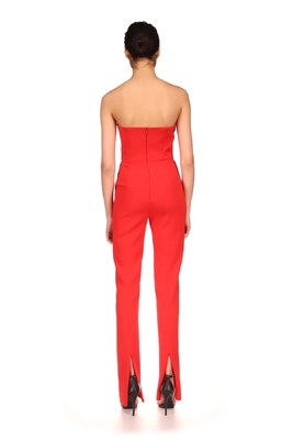 Kimshein JB2216 Red Sexy Tight Bodysuit Bandage Jumpsuit for Women Fashion Clubwear International Shipping
