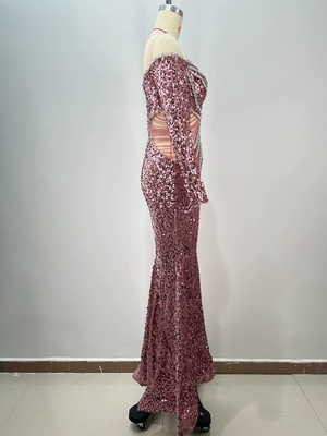 ED2734 Kimshein Elegant Water Diamond Party Birthday Dress for Women end Fashion Long Skirt Washable Brush-style Train