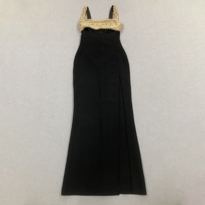 Sophisticated Summer Bandage Dress Sleeveless Luxury Beaded Pearl Dress for Customer Requirements