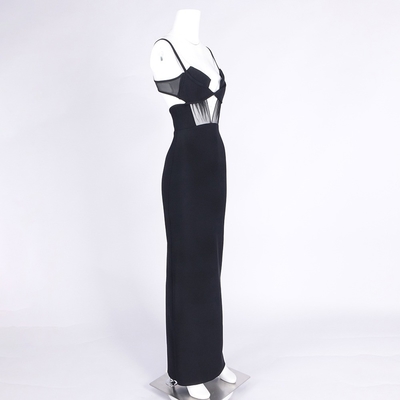 SB3403 Black Women's Sleeveless Bandage Dress Elegant and Breathable Bodycon Dress for Evening Gathering