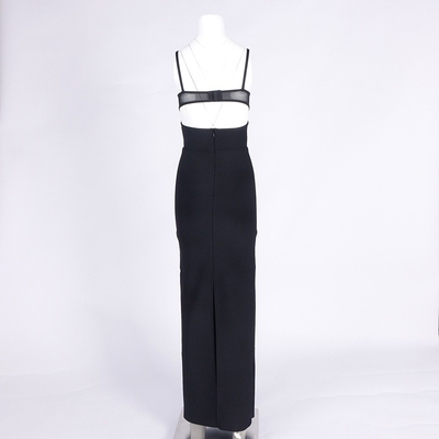 SB3403 Black Women's Sleeveless Bandage Dress Elegant and Breathable Bodycon Dress for Evening Gathering