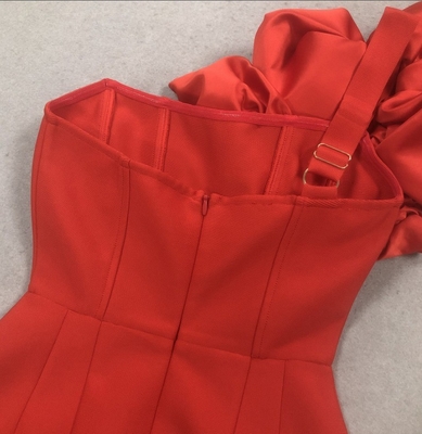 Lotus Leaf Edge Decorated Kimshein end Mini Party Dress One-Shoulder Ruffle Sexy Mini Dress Bandage Dress in High Demand