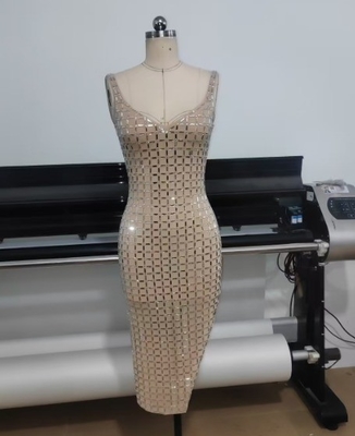 Kimshein SB3397 Water Diamond Asymmetrical Sleeveless Dress for Women Limited Stock Environmentally Friendly No Sleeves