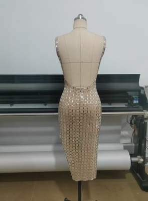 Kimshein SB3397 Water Diamond Asymmetrical Sleeveless Dress for Women Limited Stock Environmentally Friendly No Sleeves