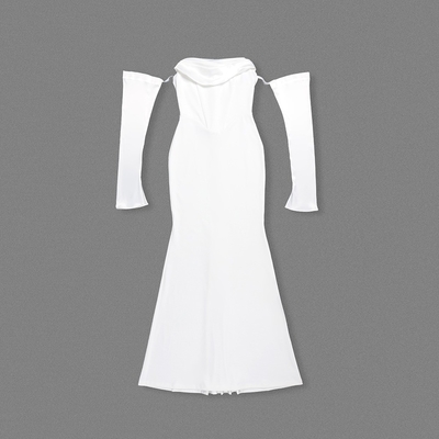 Customizable Logo Off-Shoulder Maxi Dress Perfect for Kimshein Birthday Party and Figure-Flattering Women's Clothing