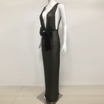 SB3393 Kimshein Women's Sequin Sexy Dress V-Neck Evening Gown for Customer Requirements