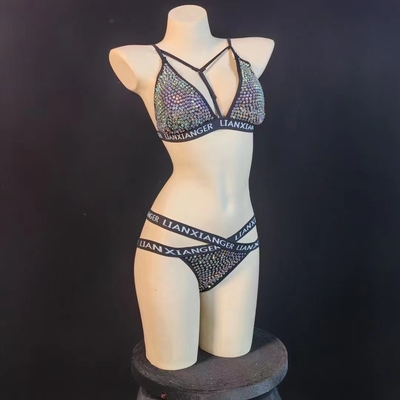 Kimshein AD1736 Fashion Handmade Women's Summer Bikini Set Two-Piece Water Diamond Ensemble in Picture Color