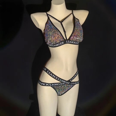 Kimshein AD1736 Fashion Handmade Women's Summer Bikini Set Two-Piece Water Diamond Ensemble in Picture Color