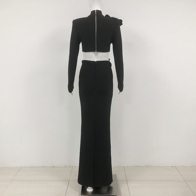 Luxury Bandage Dress with Crystal Embellishments and Spaghetti Straps Elegant Two-Piece Dress SR2375 500g Fabric Weight