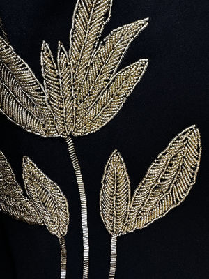 BLAZER SR2369 Luxurious Top and Skirt Set embellished with Beaded Floral Accents Spring Fashion Suit