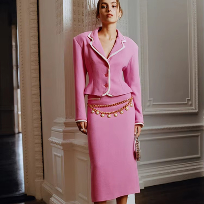 Kimshein SR2349 Women's Suit Set Fashionable and Lovely Breathable Plus Size Elegant Two-Piece Suit for Women