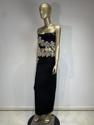 SS2360 Summer Boutique Dress Set for Women 2-Piece Set of Elegant Crystal Dance Party Dress and Rhinestone
